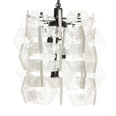 1960's Glass and Chrome Pendant by Carlo Nason for Mazzega