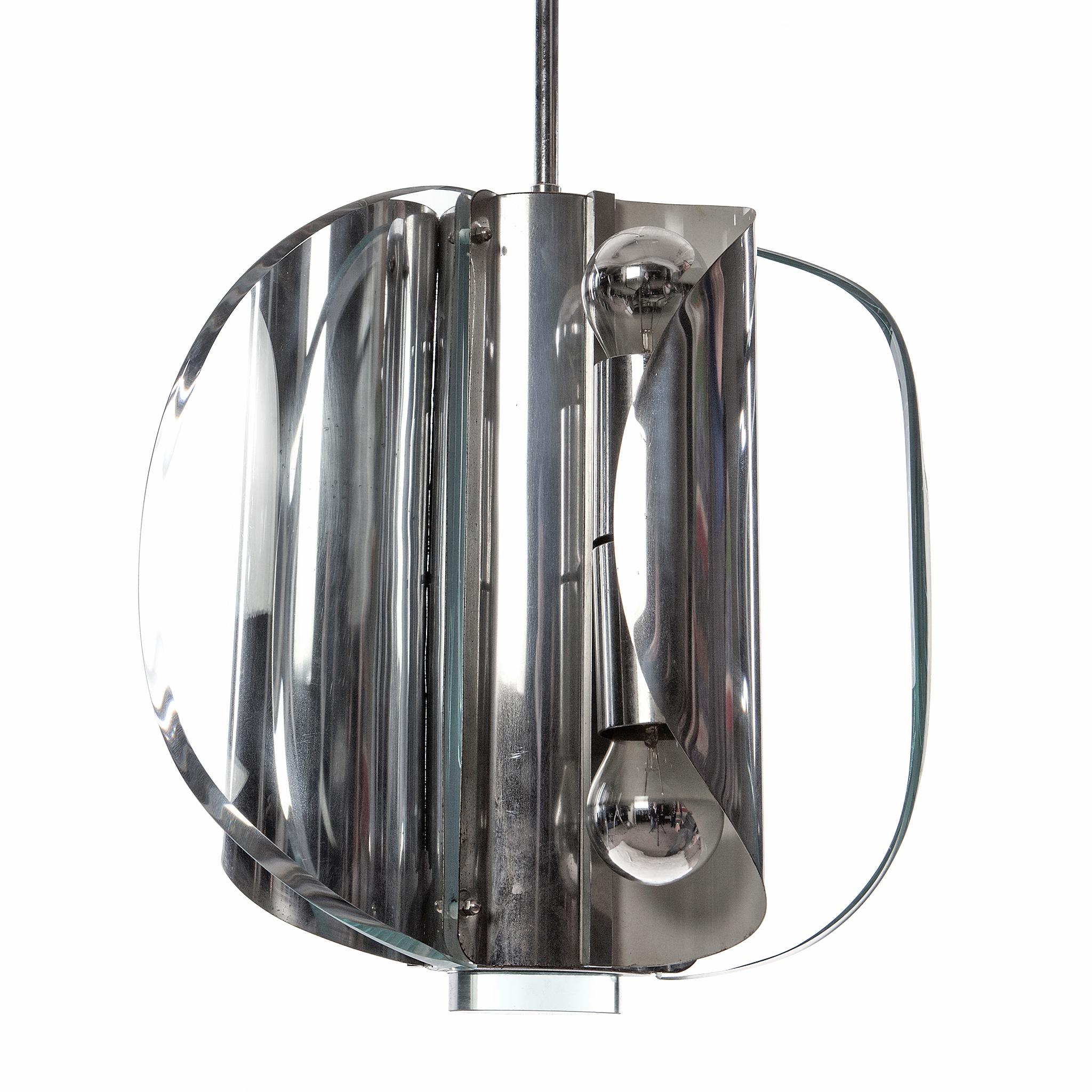 1960s Glass and Chrome table light Attributed to Max Ingrand for Fontana Arte For Sale 7