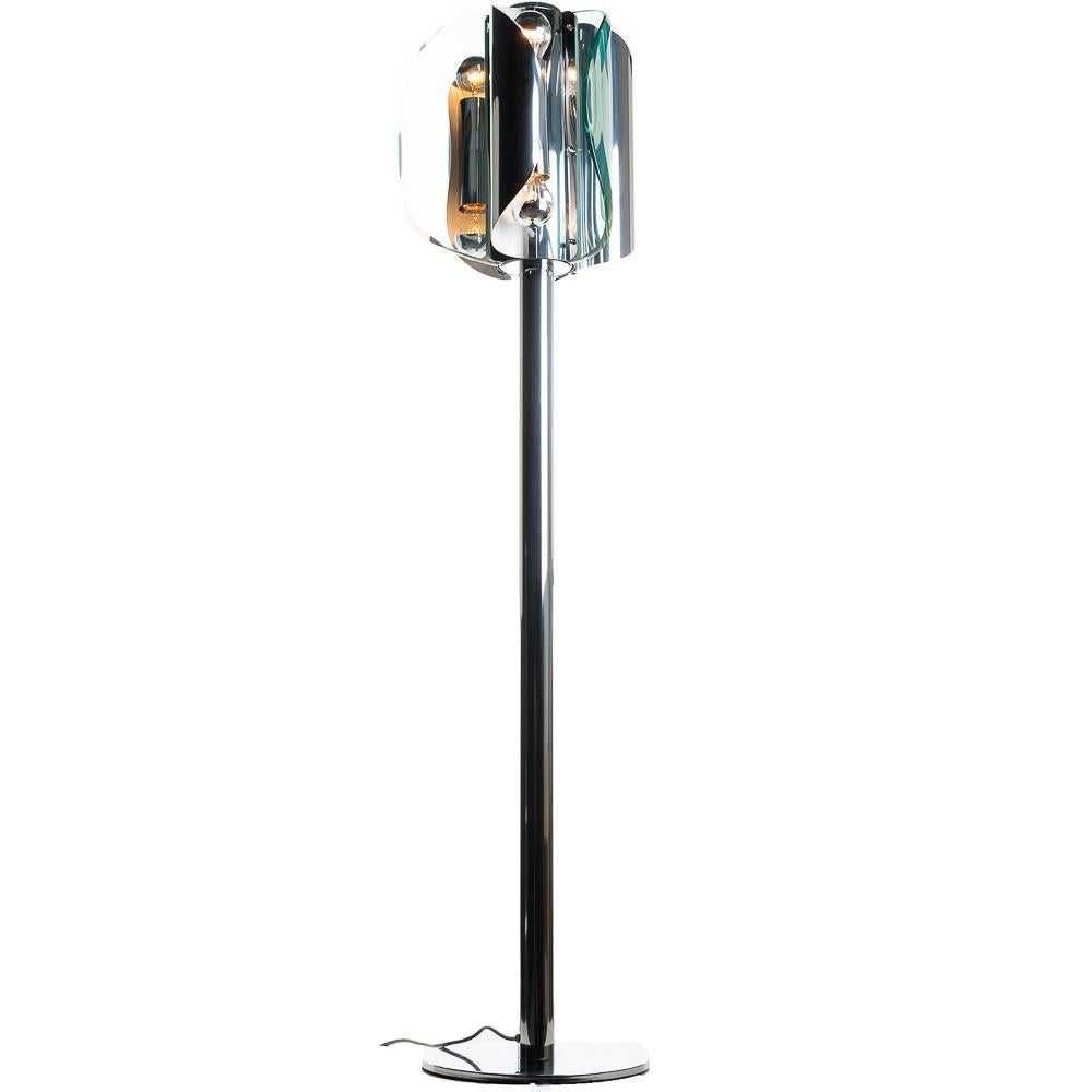 1960s Glass and Chrome table light Attributed to Max Ingrand for Fontana Arte For Sale 8