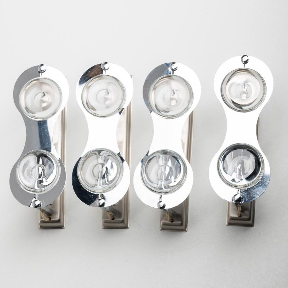 1960s Glass and Chrome Wall Lights Attributed to Stilkronen For Sale 2