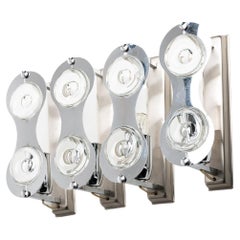 Vintage 1960s Glass and Chrome Wall Lights Attributed to Stilkronen