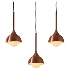 1960s Glass and Copper Pendant Attributed to Stilnovo