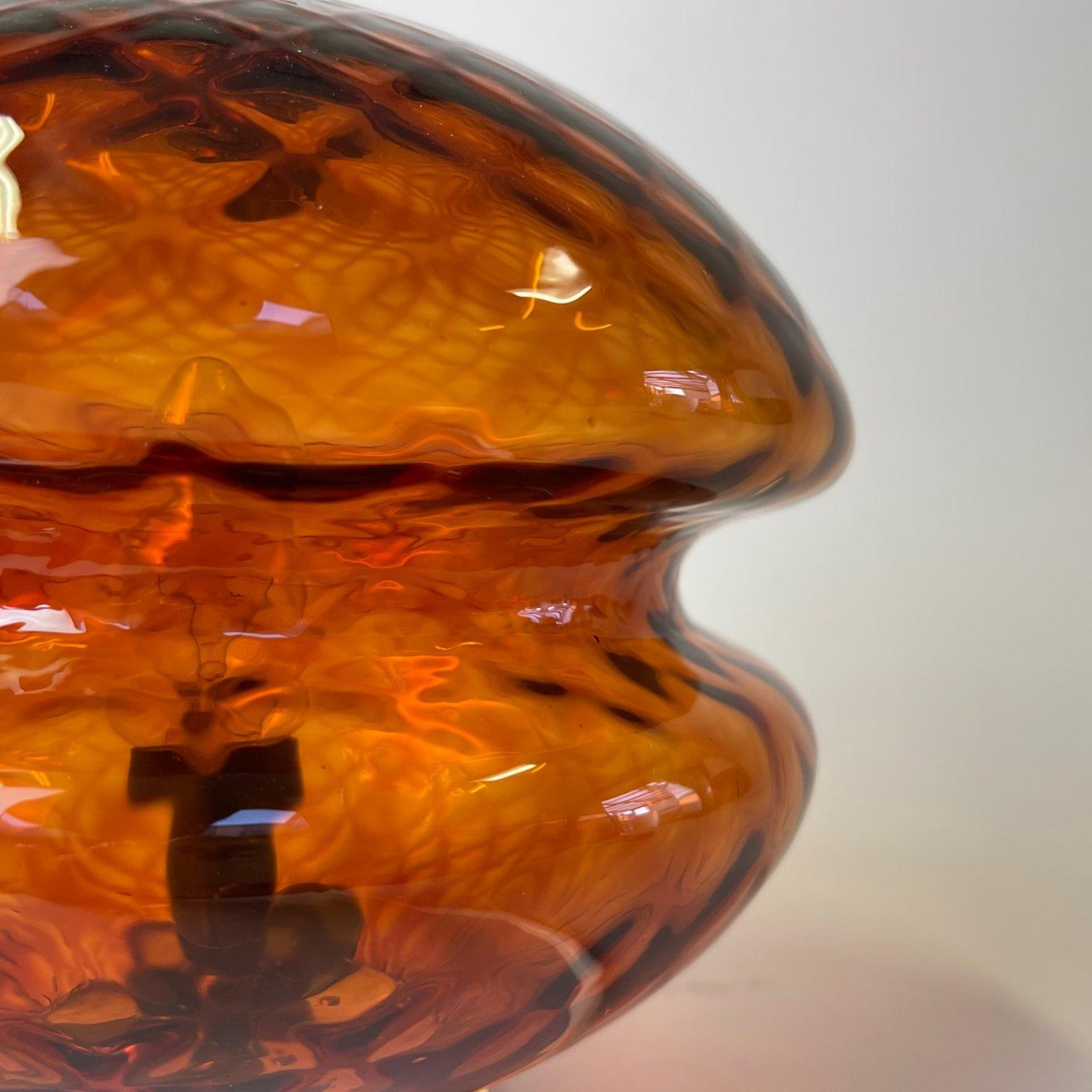 Lámpara de mesa de cristal y latón de los años 60, Jablonec Glassworks, Checoslovaquia en venta 1