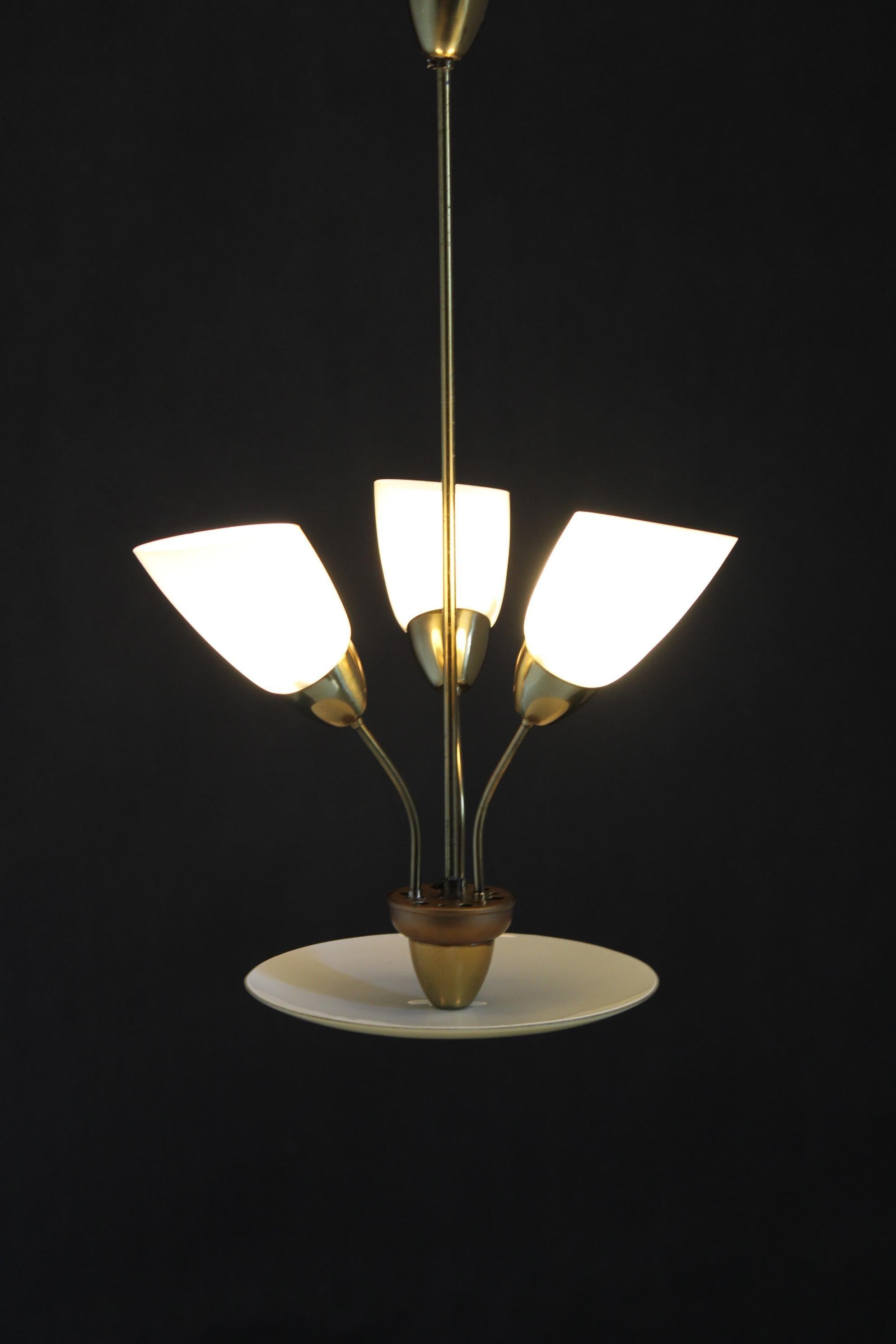 Lampadario in vetro del 1960 di Kamenicky Senov, Cecoslovacchia in vendita 4