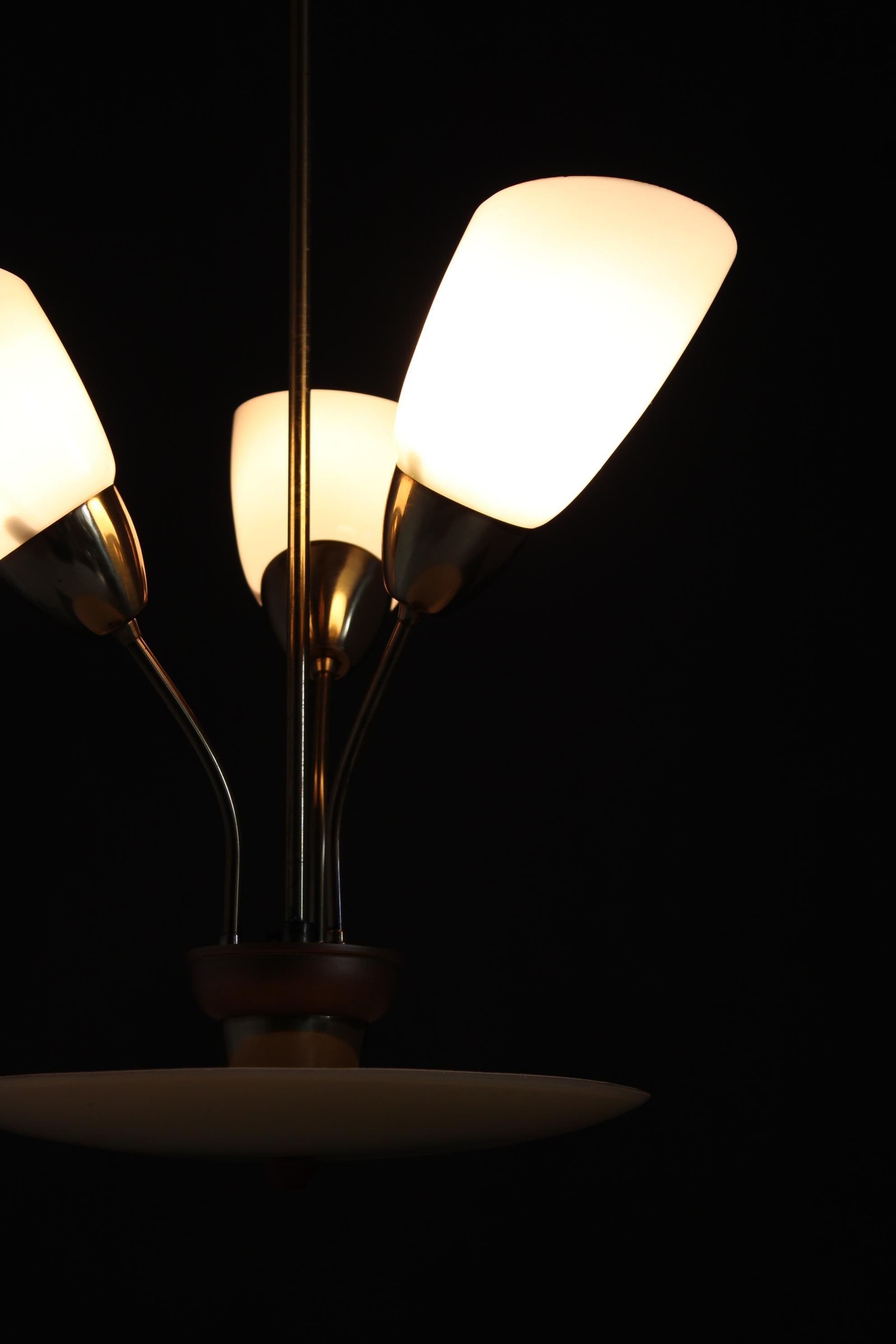 Lampadario in vetro del 1960 di Kamenicky Senov, Cecoslovacchia in vendita 6