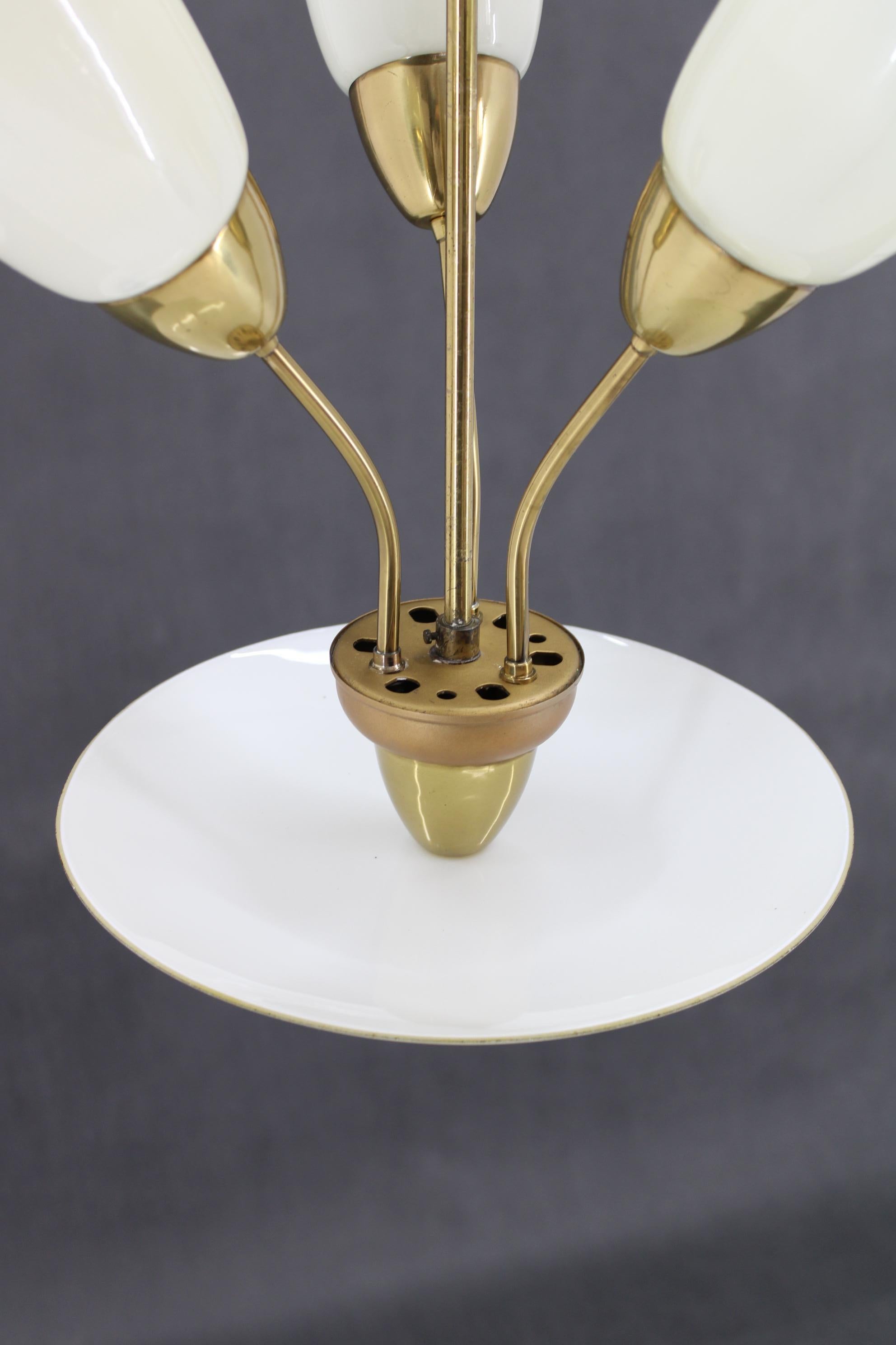Vetro Lampadario in vetro del 1960 di Kamenicky Senov, Cecoslovacchia in vendita