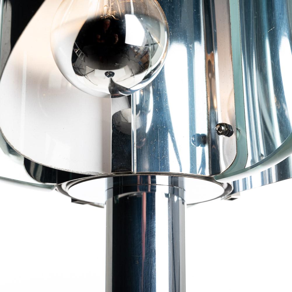 20th Century 1960s Glass & Chrome Floor lamp Attributed to Max Ingrand for Fontana Arte  For Sale
