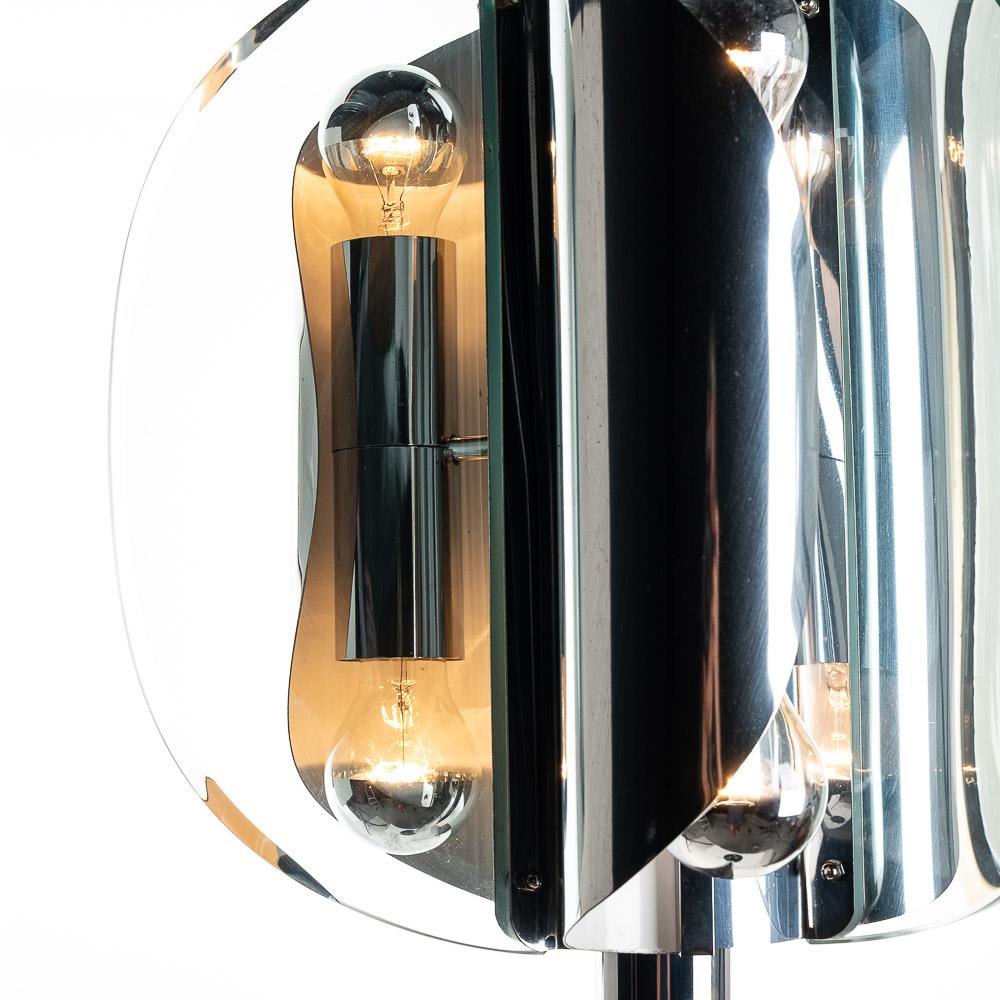 1960s Glass & Chrome Floor lamp Attributed to Max Ingrand for Fontana Arte  For Sale 4