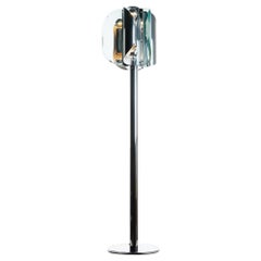 Lampada da terra in vetro e cromo degli anni '60 Attribuita a Max Ingrand per Fontana Arte