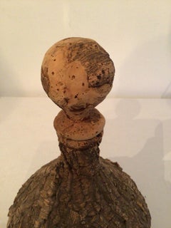 1960s Glass Decanter Covered in Natural Cork and Tree bark