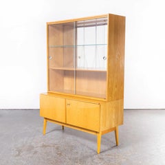 1960's Glass Fronted Mirrored Back Cabinet, Nabytek Czech