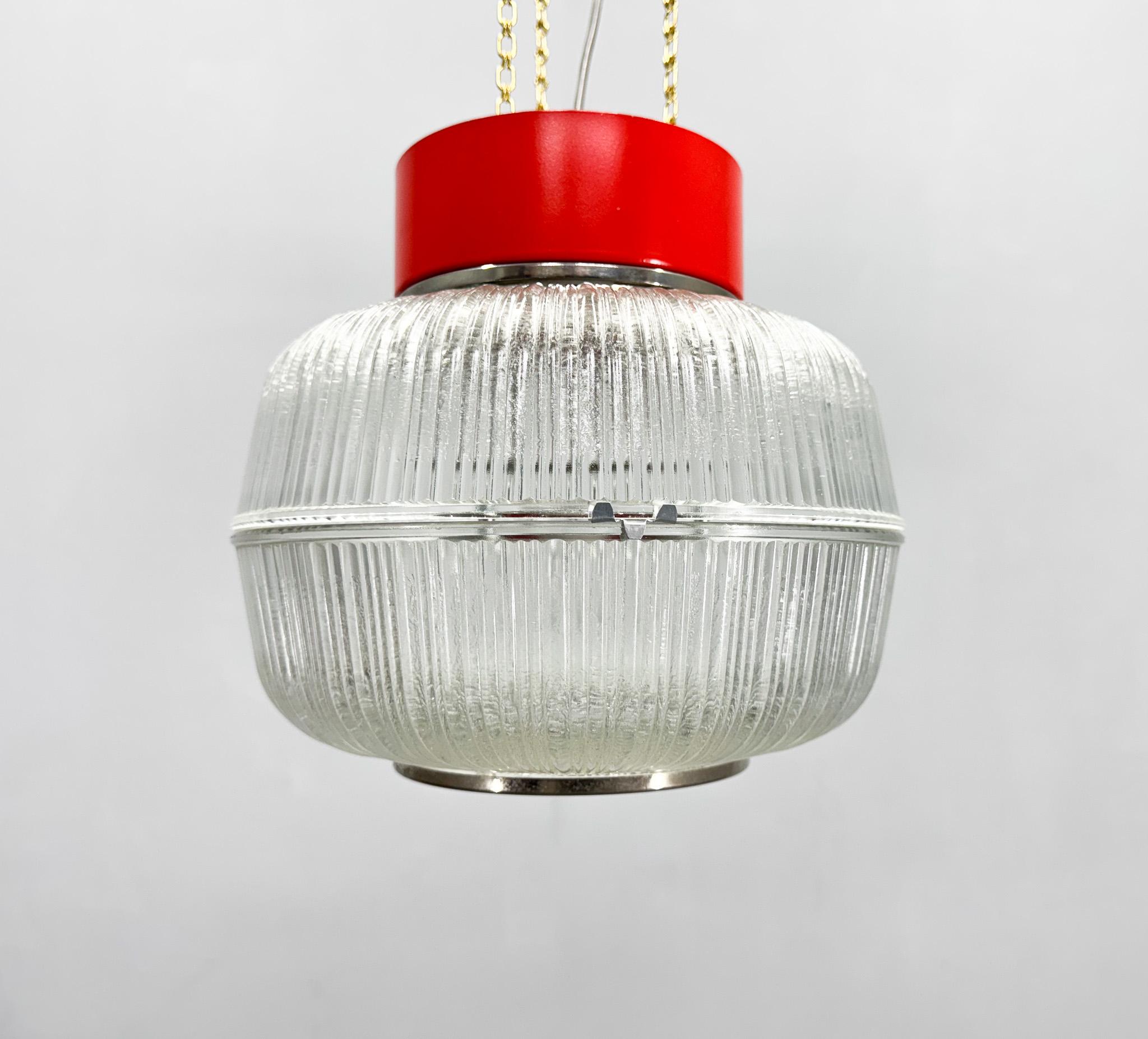1960's Glass & Metal Pendant, Czechoslovakia In Good Condition For Sale In Praha, CZ