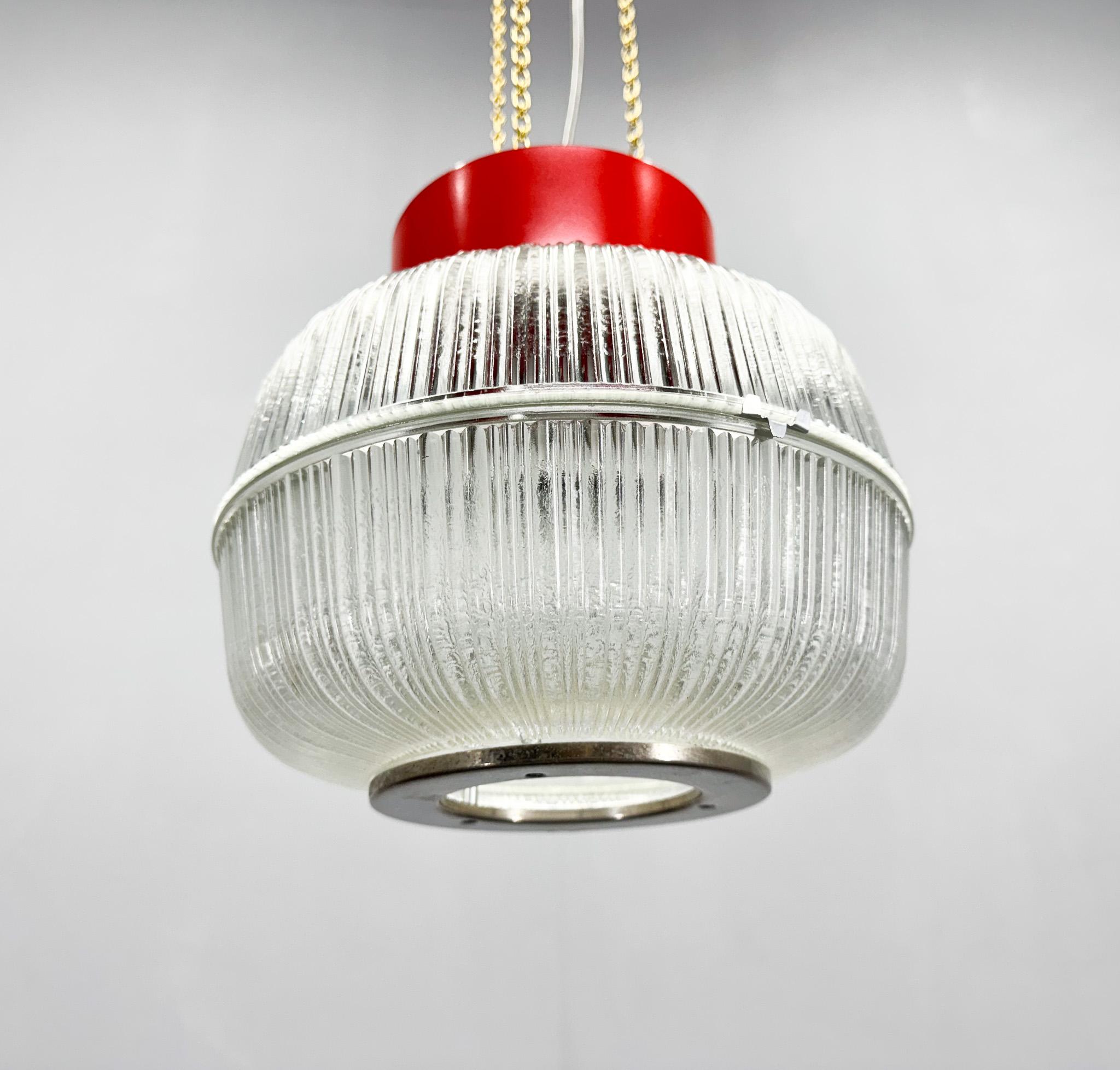 1960's Glass & Metal Pendant, Czechoslovakia For Sale 4