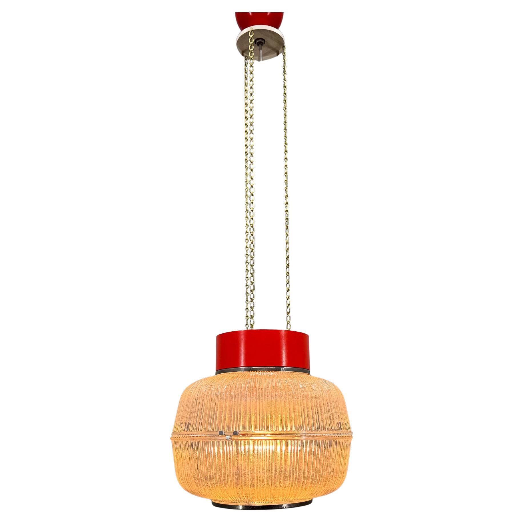 1960's Glass & Metal Pendant, Czechoslovakia For Sale