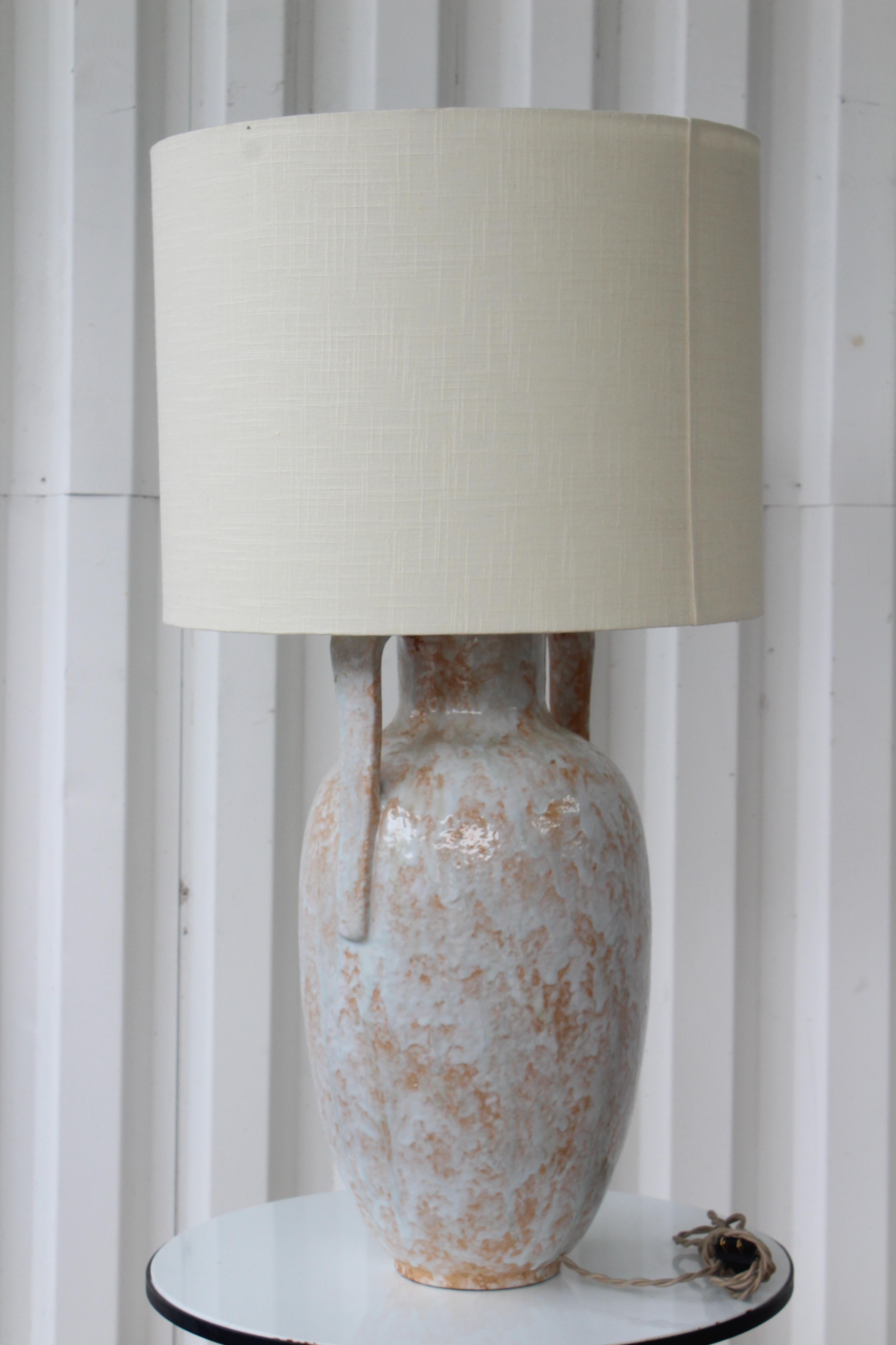 American 1960s Glazed Ceramic Lamp