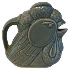 Cruche en céramique émaillée représentant un coq, des années 1960
