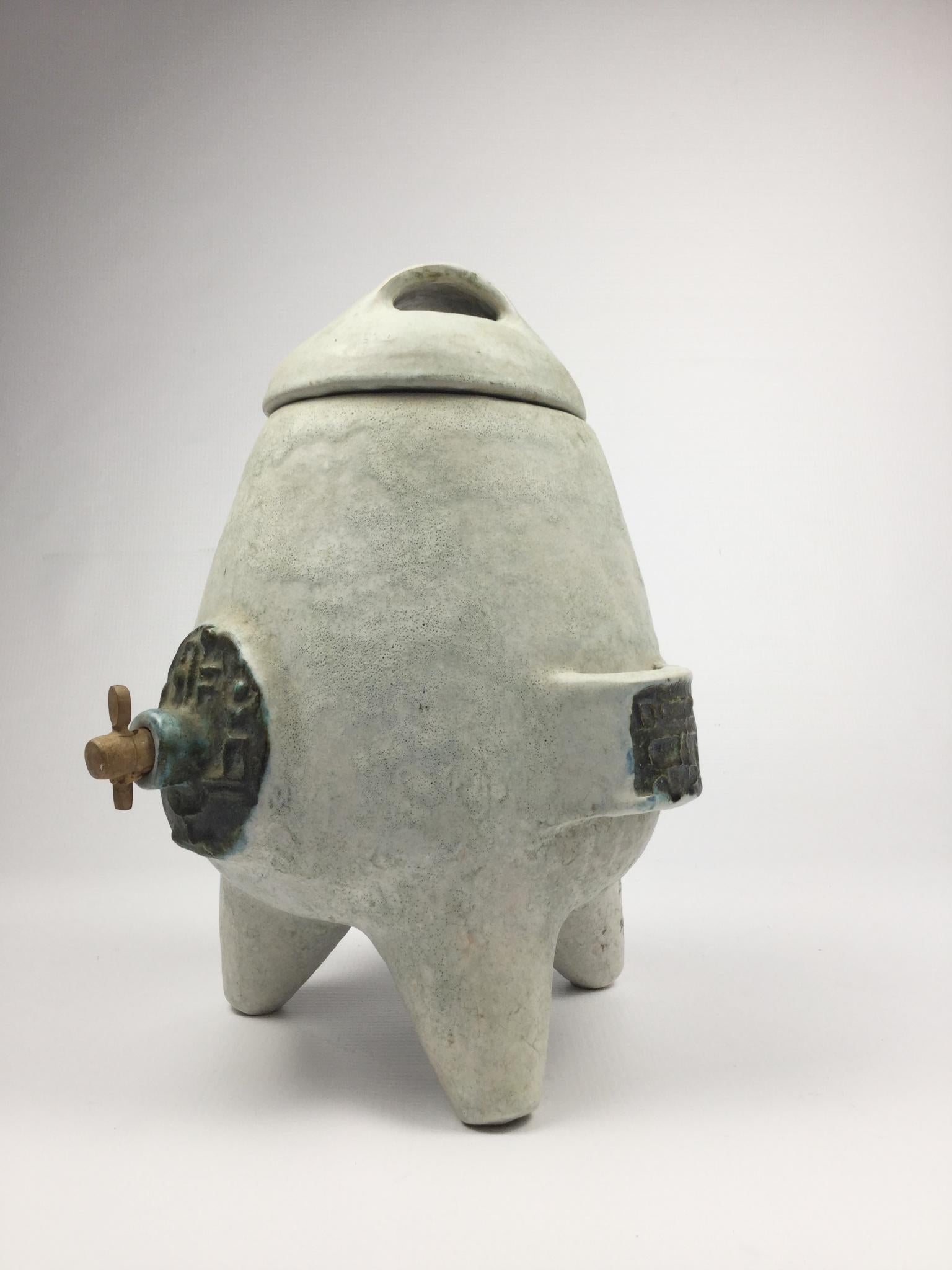 Francese Acetiera in ceramica del 1960 attribuita a Les 2 Potiers in vendita
