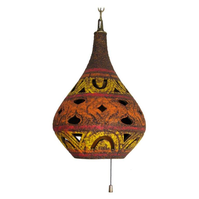 Pottery Ceramic Hanging Lamp 1960s