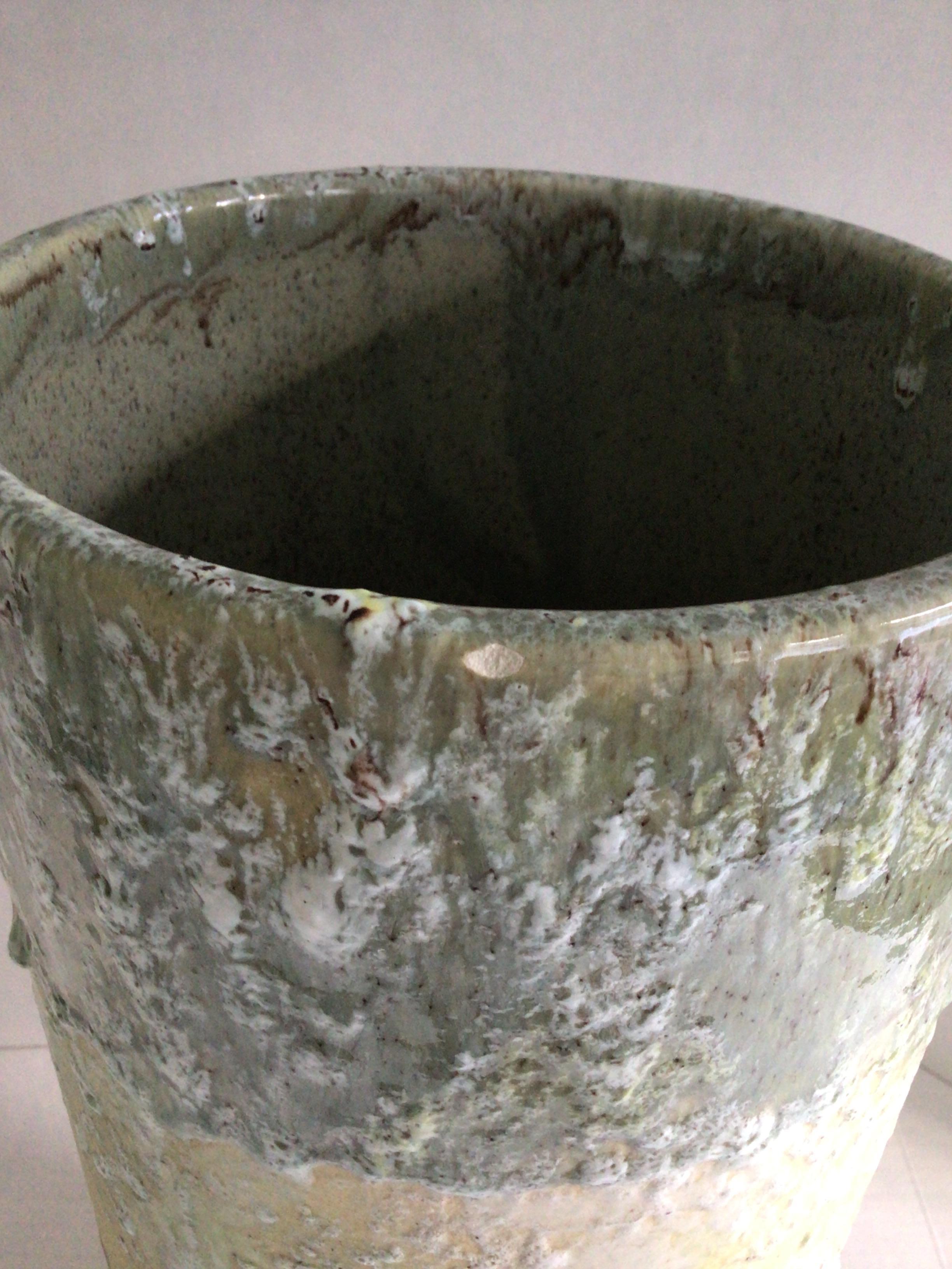 Porte-parapluie en céramique émaillée des années 1960 avec lettrage asiatique en vente 4