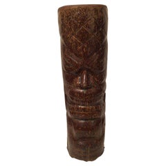 1960s Glazed Tiki Totem Ceramic Vase