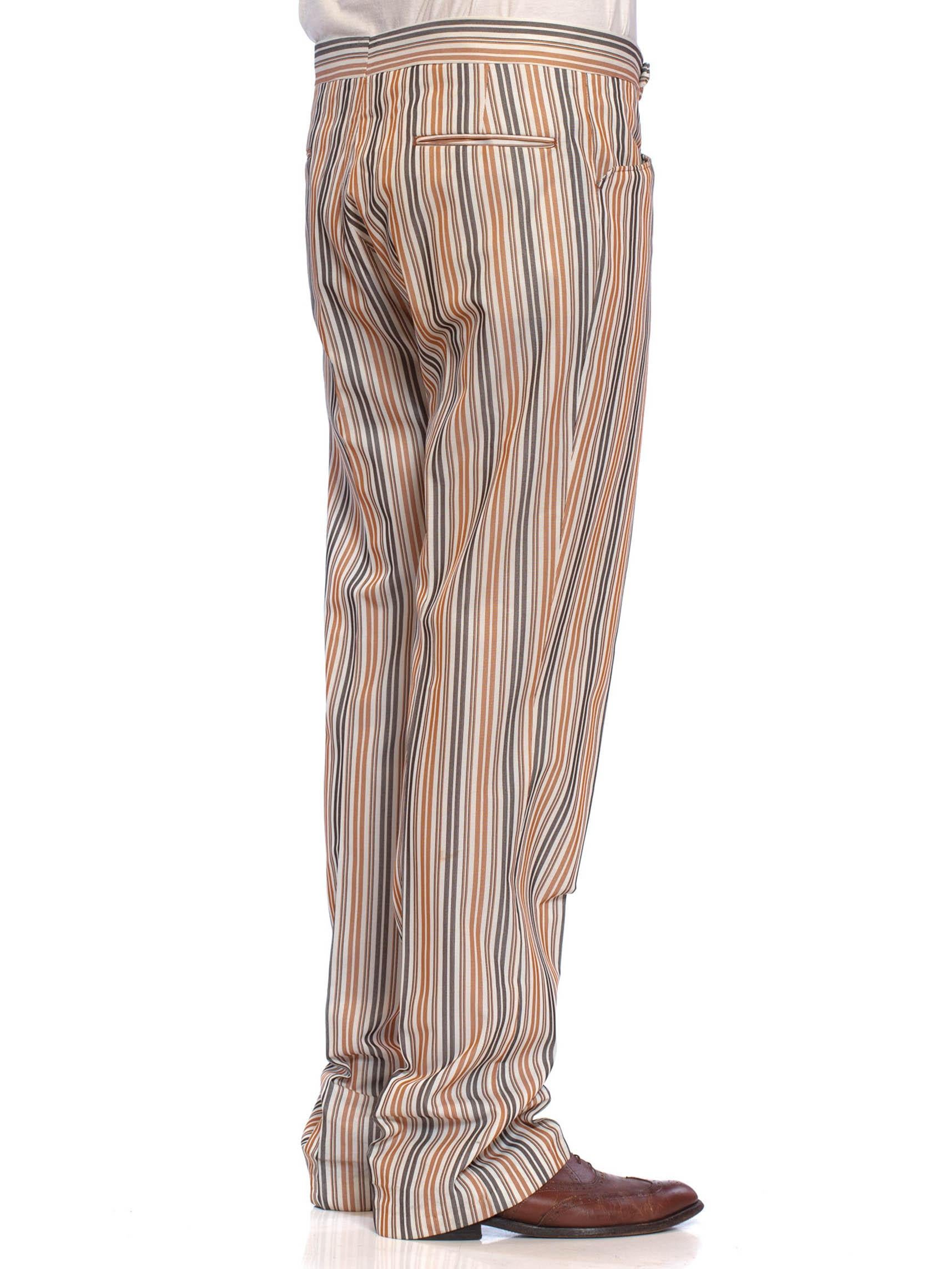 1960S GLEN OAKS Striped Polyester Men's Pants For Sale 1