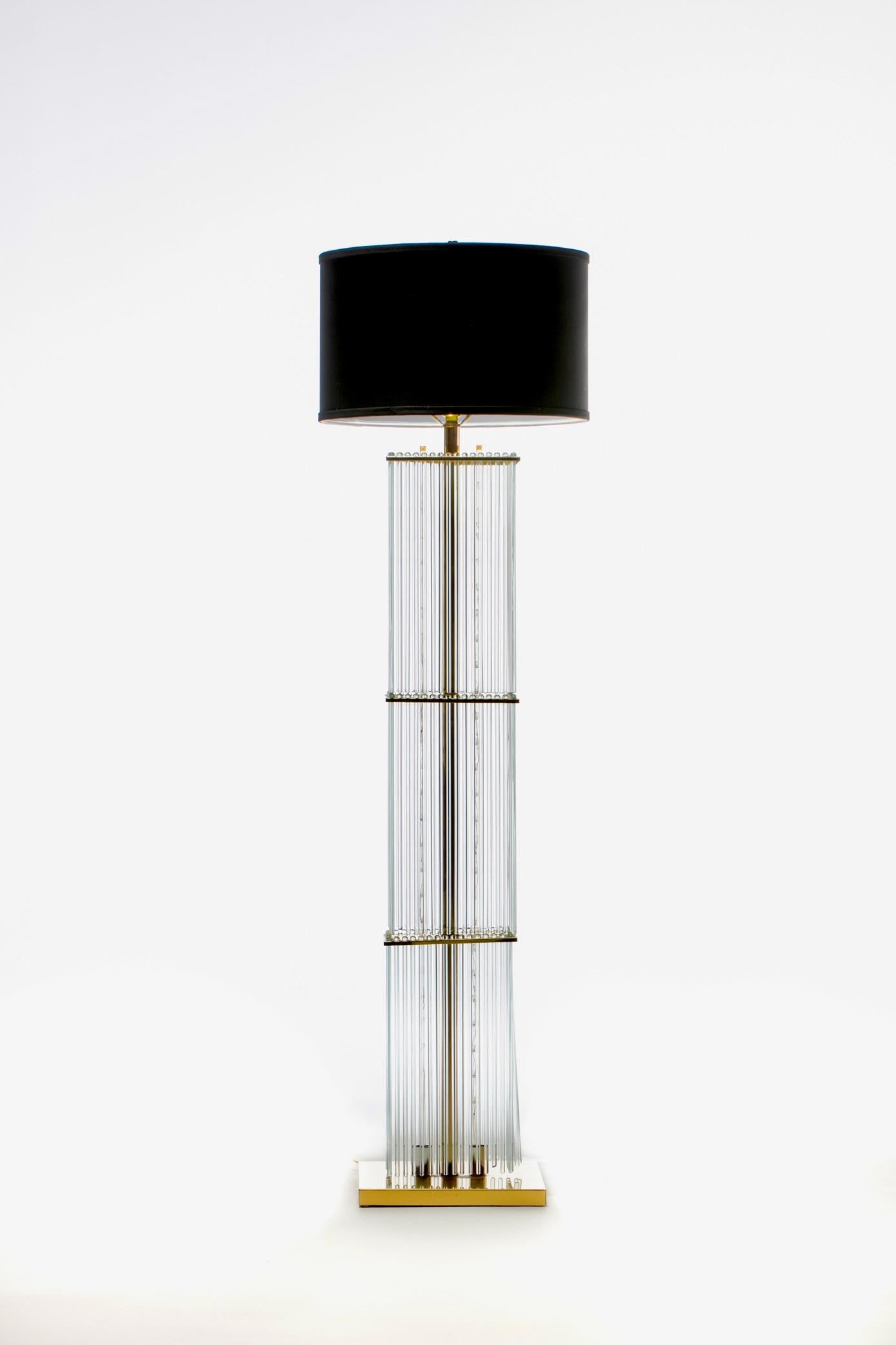 Lampadaire à tige en verre en forme de cascade des années 1960 par Gaetano Sciolari pour Lightolier en vente 8
