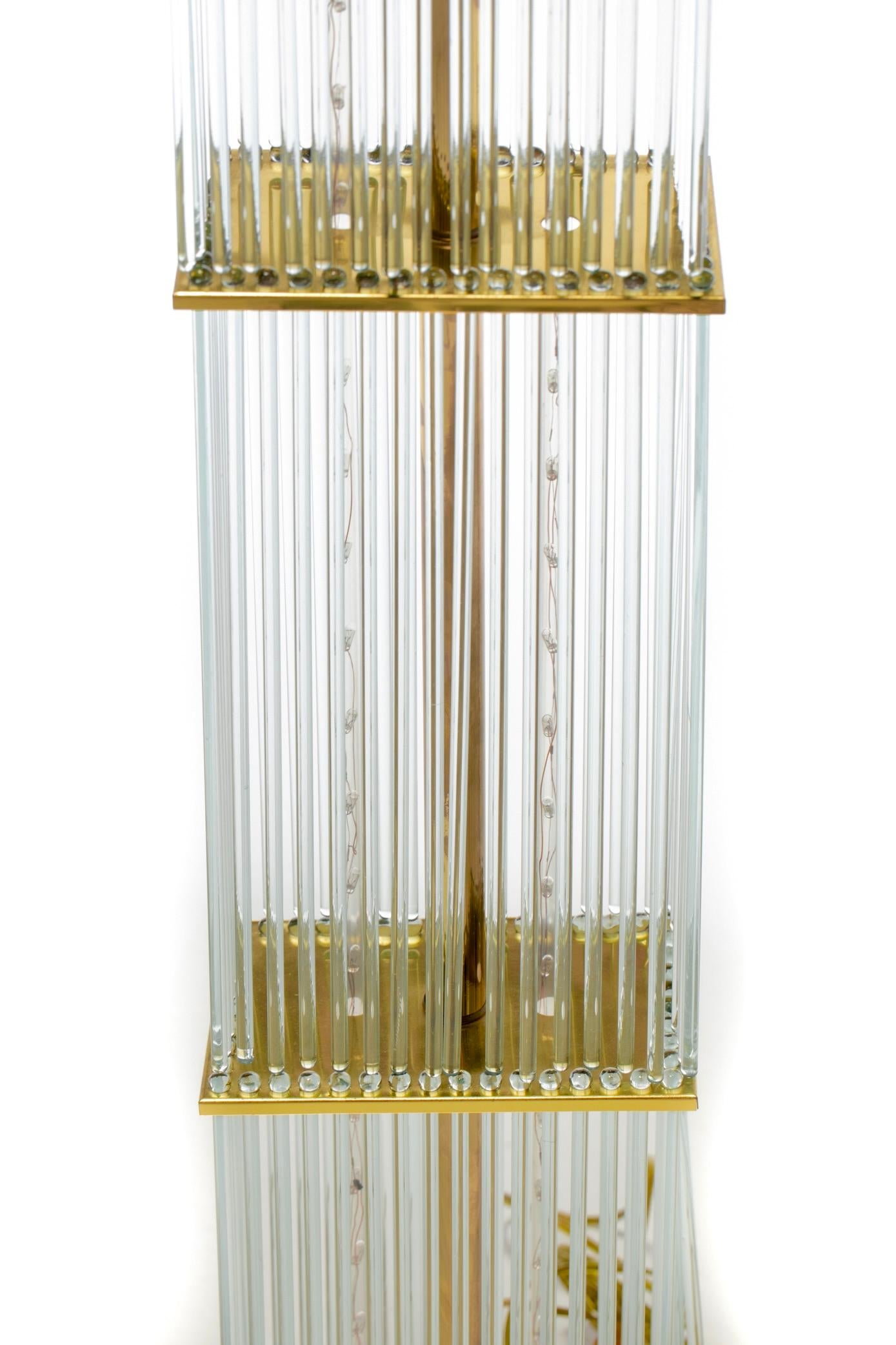 Fin du 20e siècle Lampadaire à tige en verre en forme de cascade des années 1960 par Gaetano Sciolari pour Lightolier en vente