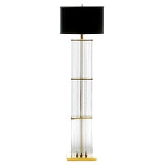 1960s Glowing Waterfall Glass Rod Floor Lamp by Gaetano Sciolari for Lightolier