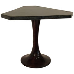 1960s Goatskin Drink Table on Wood Base