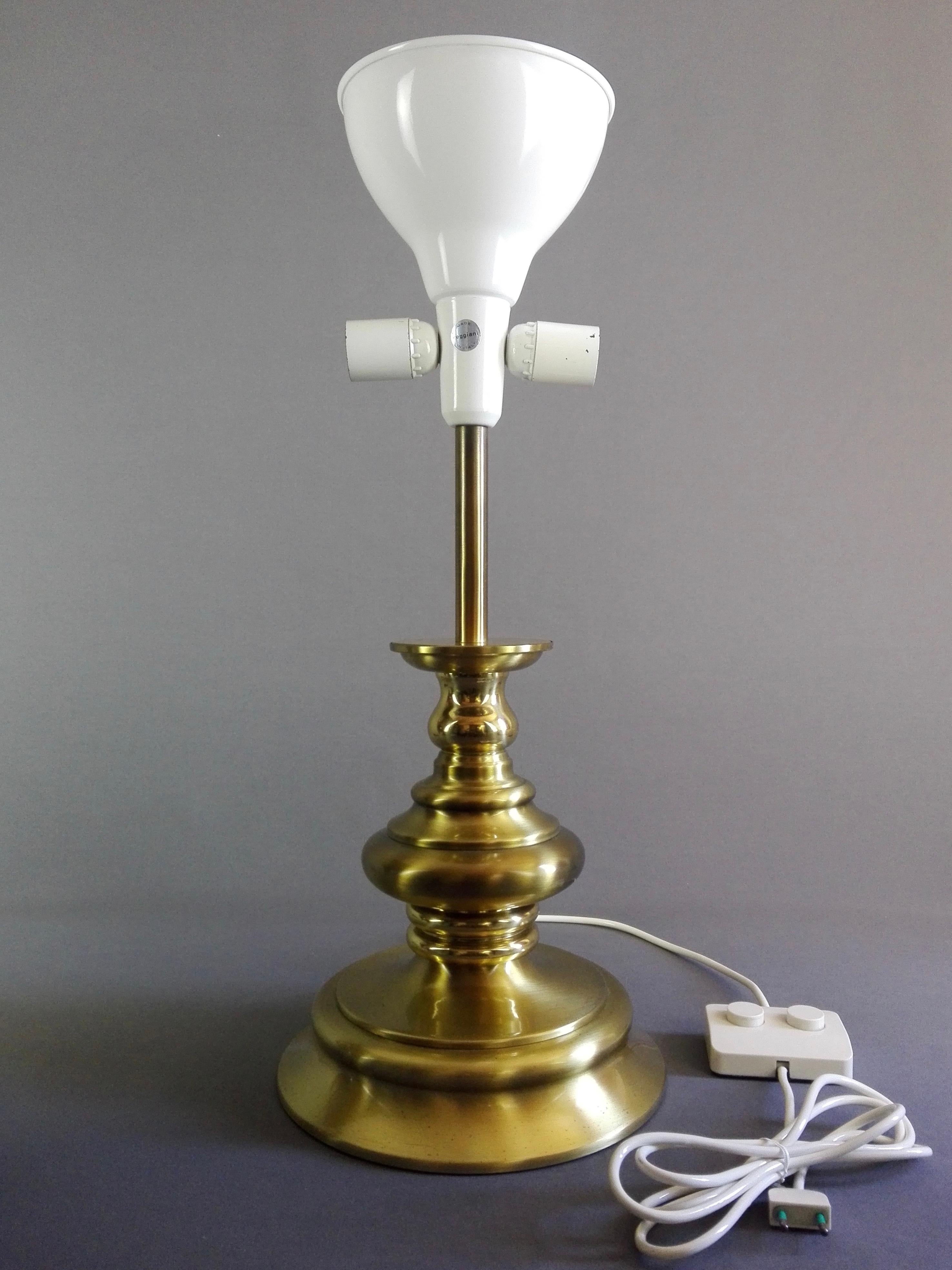  Goffredo Reggiani Marked 1960s Table/Floor Lamp in Solid Brass. In Good Condition For Sale In Caprino Veronese, VR