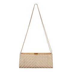 1960s Gold and Silver Metallic Woven Clutch Bag