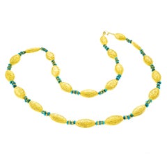 Vintage 1960s Gold and Turquoise Necklace