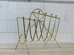 1960s Gold Atomic Style Magazine Rack