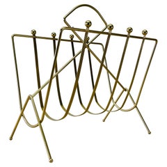 1960s Gold Atomic Style Magazine Rack