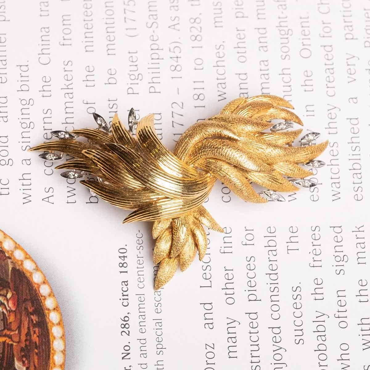 1960s gold brooch In Good Condition For Sale In Milano, MI