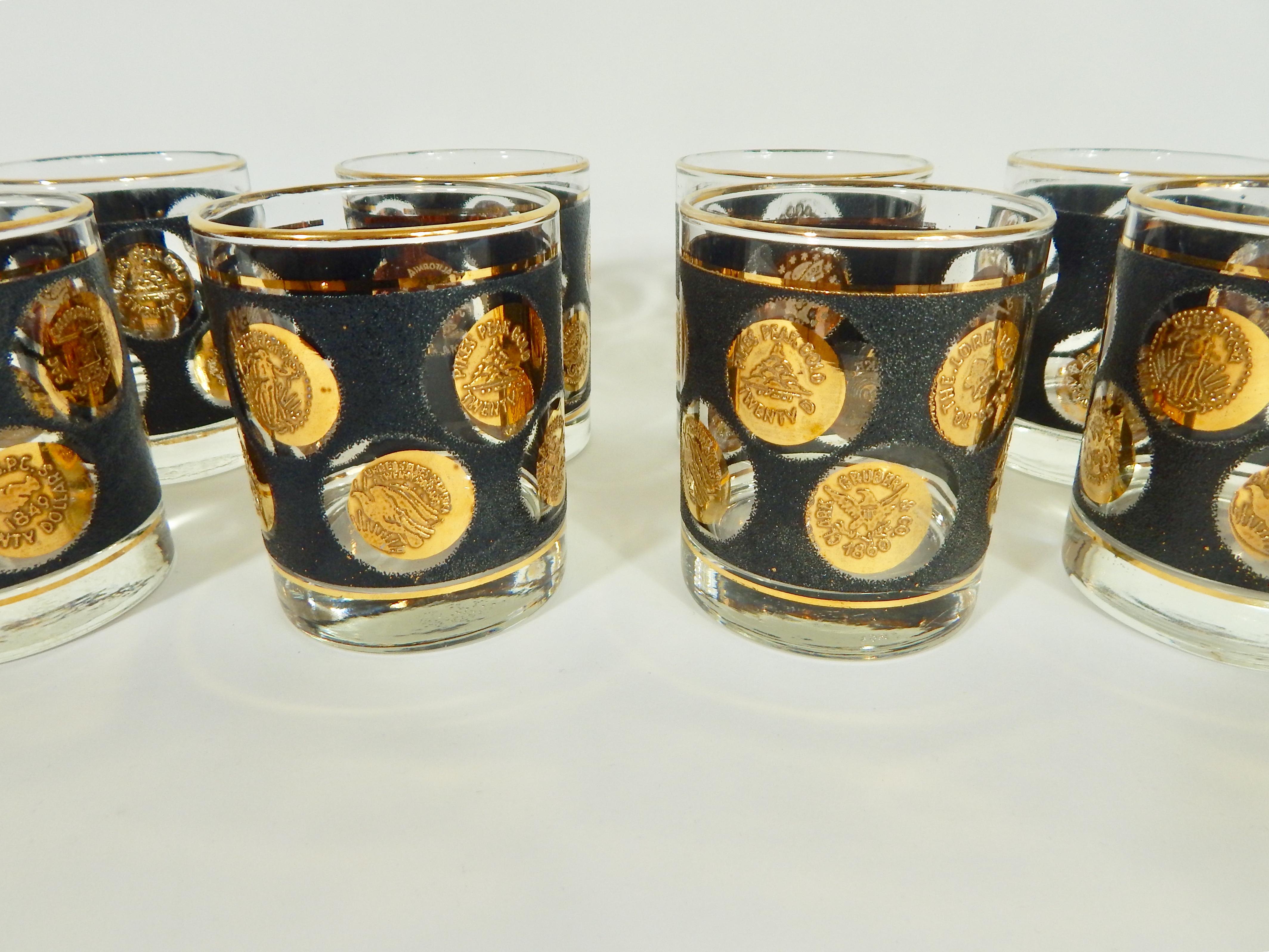 libbey gold coin glasses