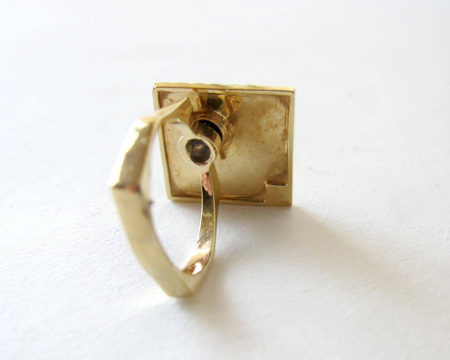 Modernist 1960s Gold Diamond Double Spinner Kinetic Disco Ring