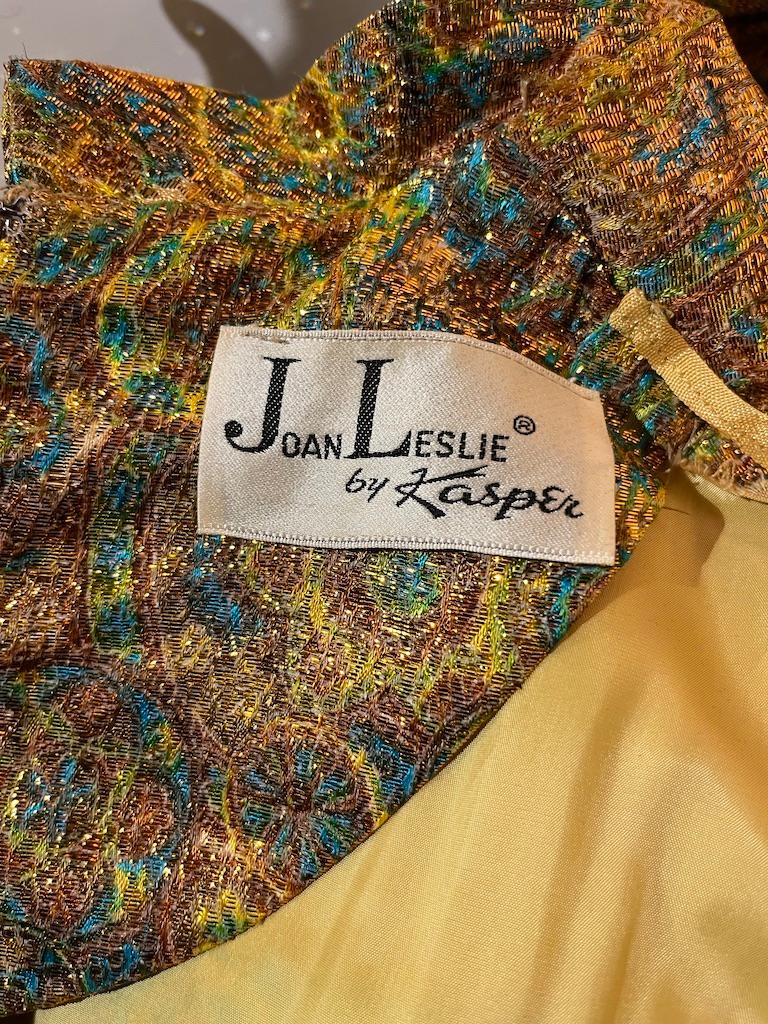 1960’s Gold Gilded Brocade Gown by Joan Leslie For Sale 5