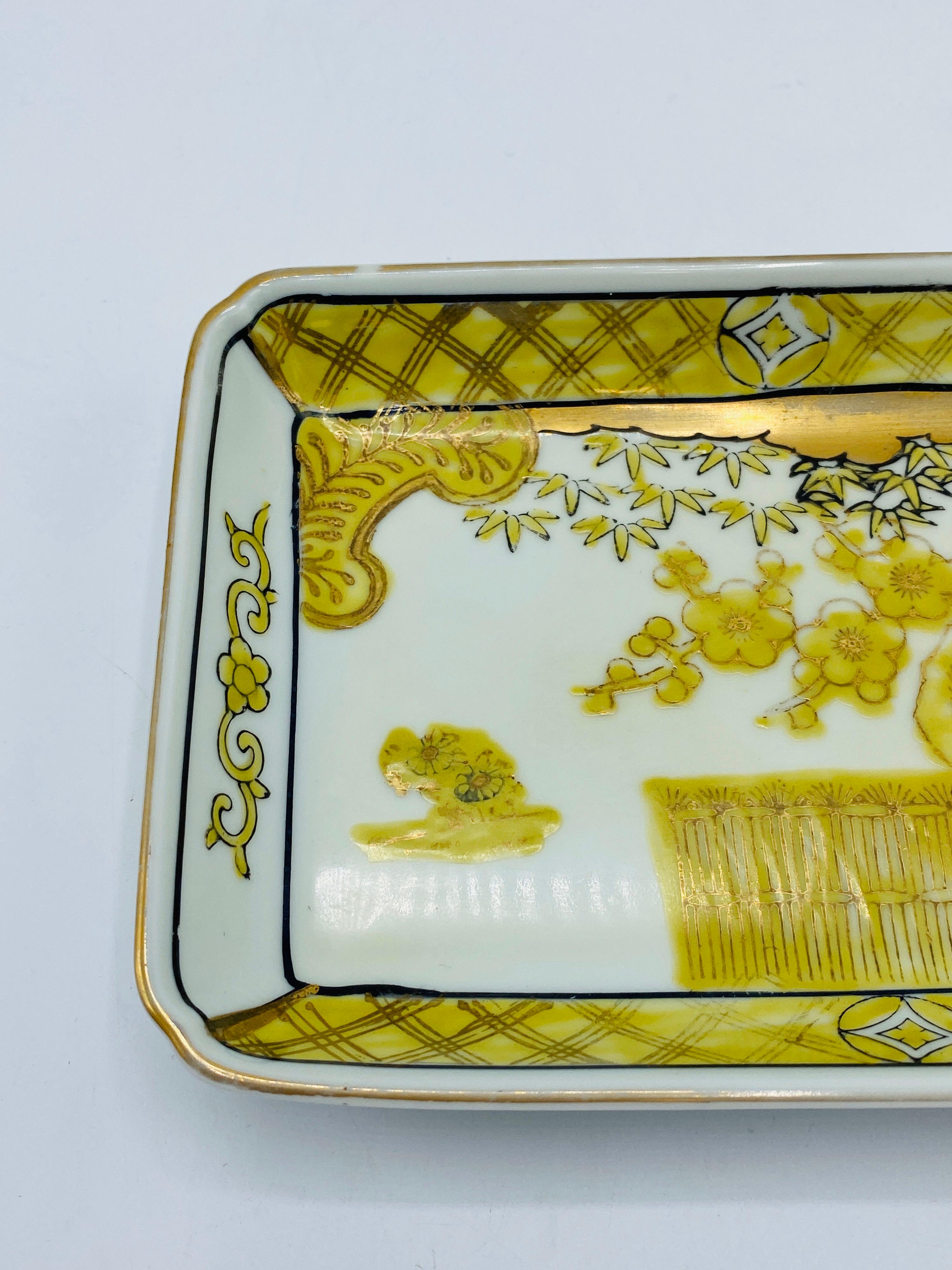 Asian 1960s Gold Imari Porcelain Catchall Dish