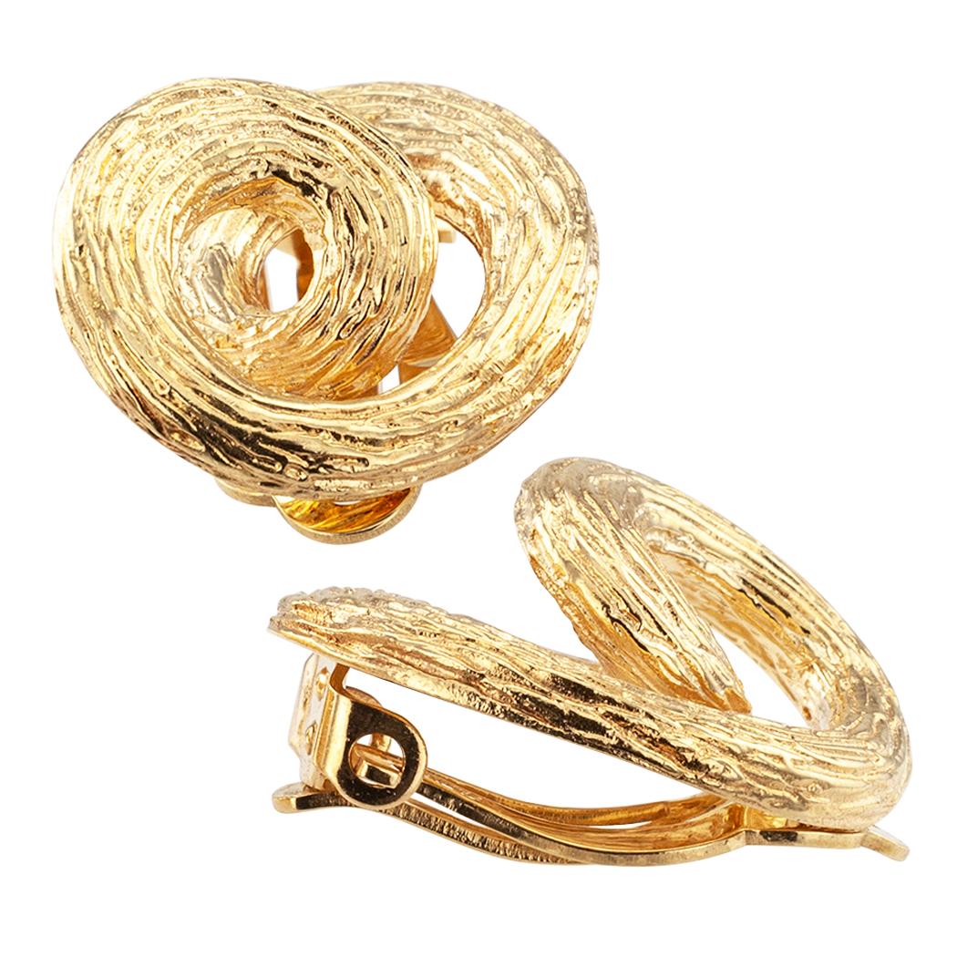 1960s Gold Knot Ear Clips 1