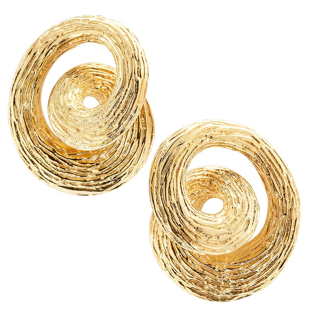 1960s Gold Knot Ear Clips