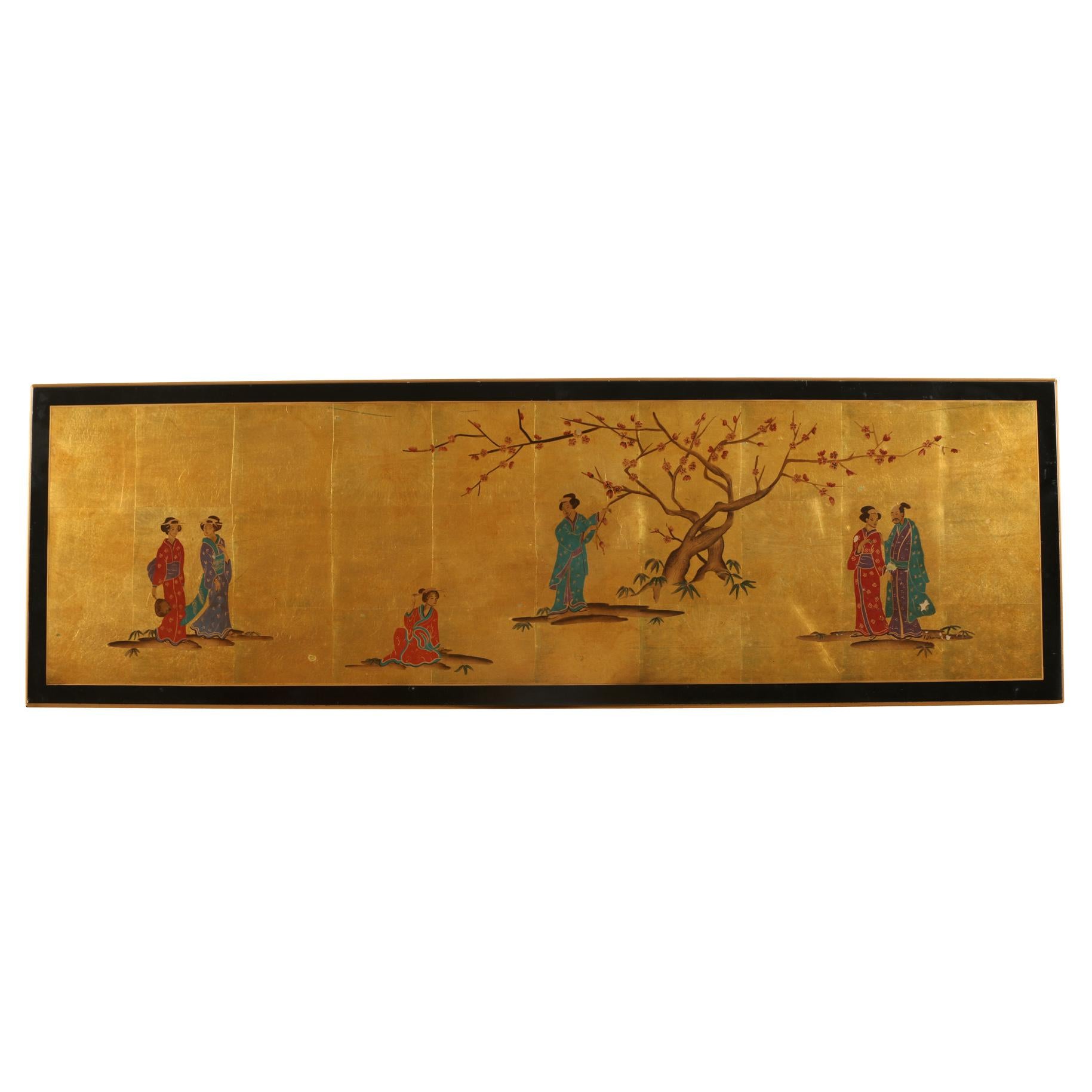 Chinoiserie 1960's Gold Leaf Asian Console