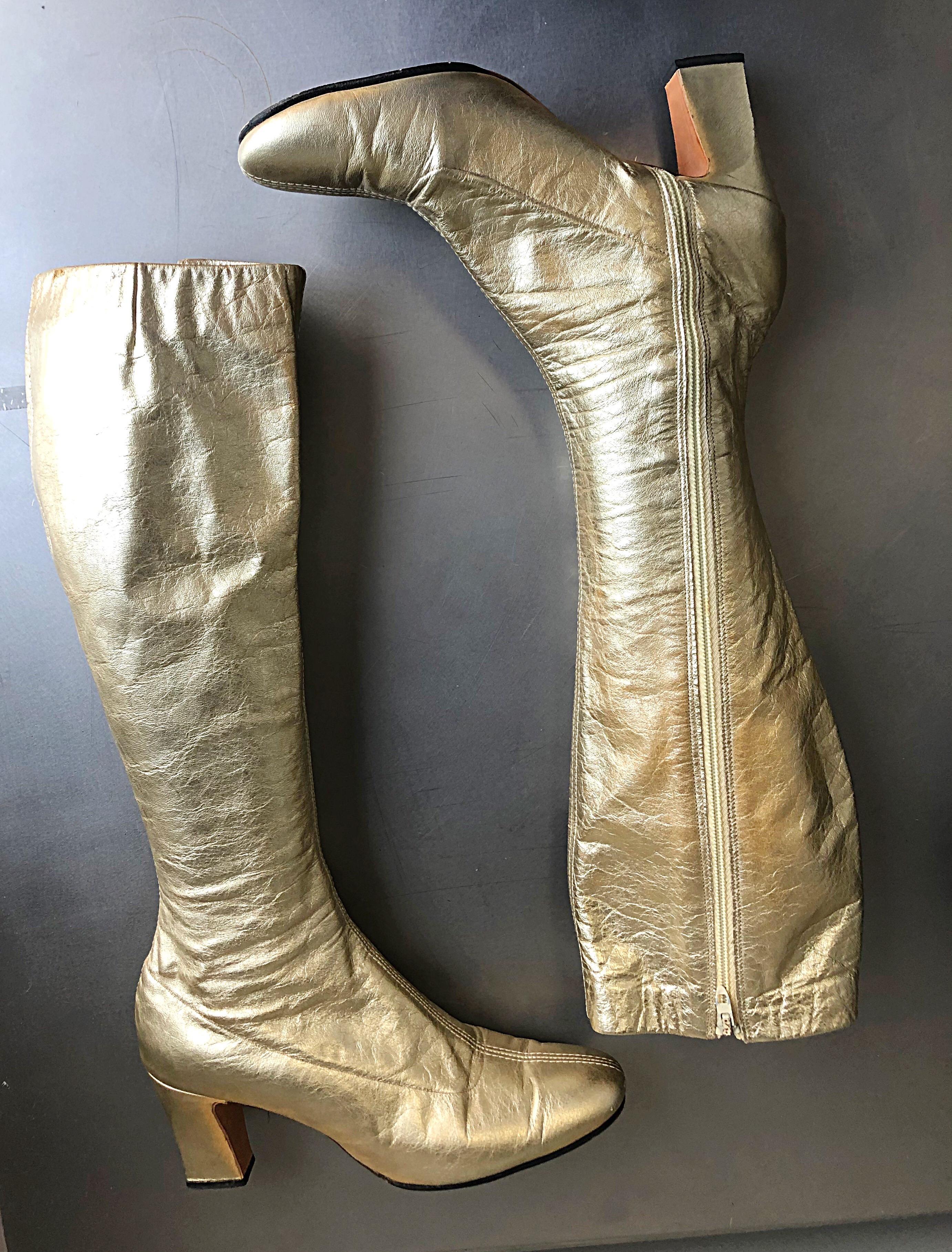 gold go go boots