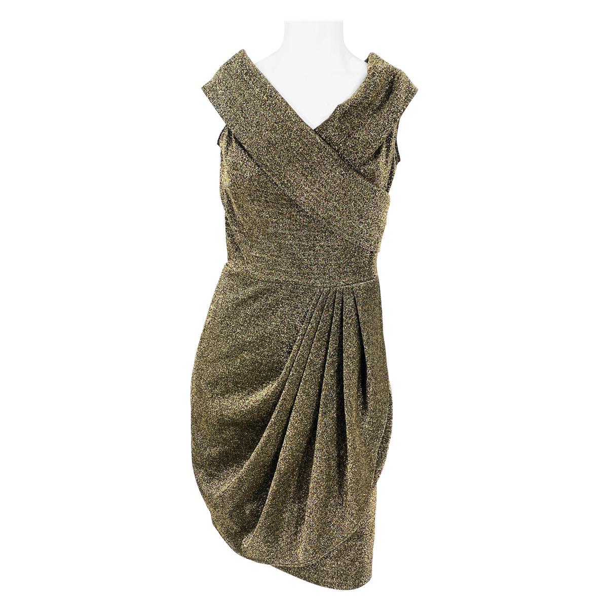 1960s Gold Lurex Cocktail Dress For Sale