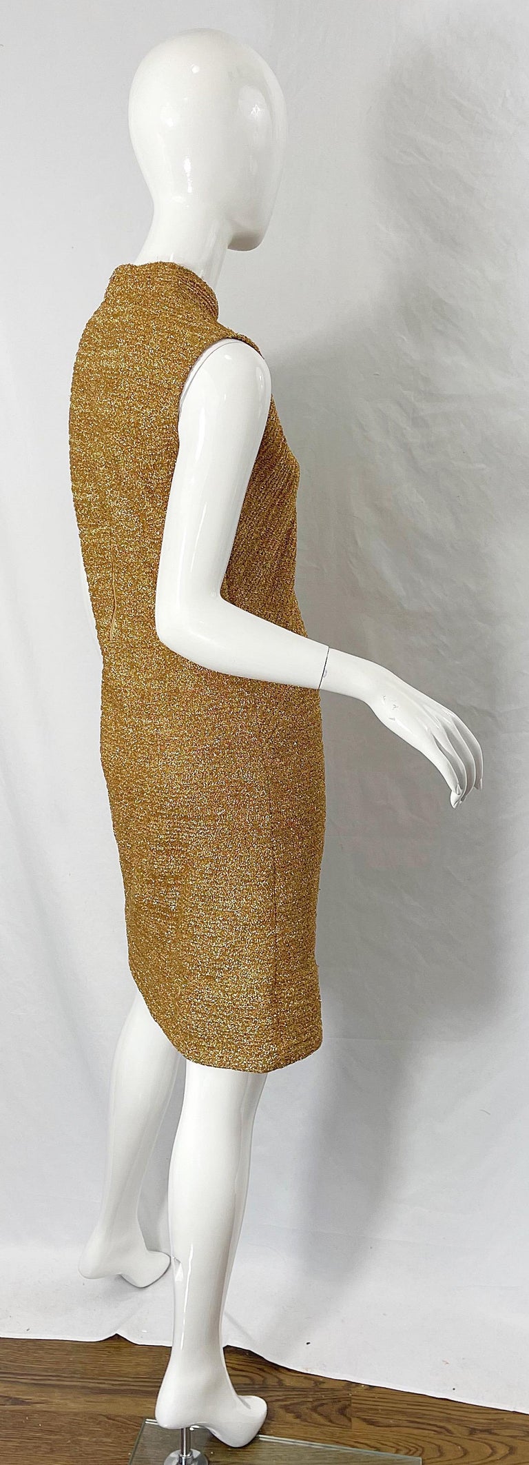 Vintage 1960s Gold Metallic Shift Dress and Coat