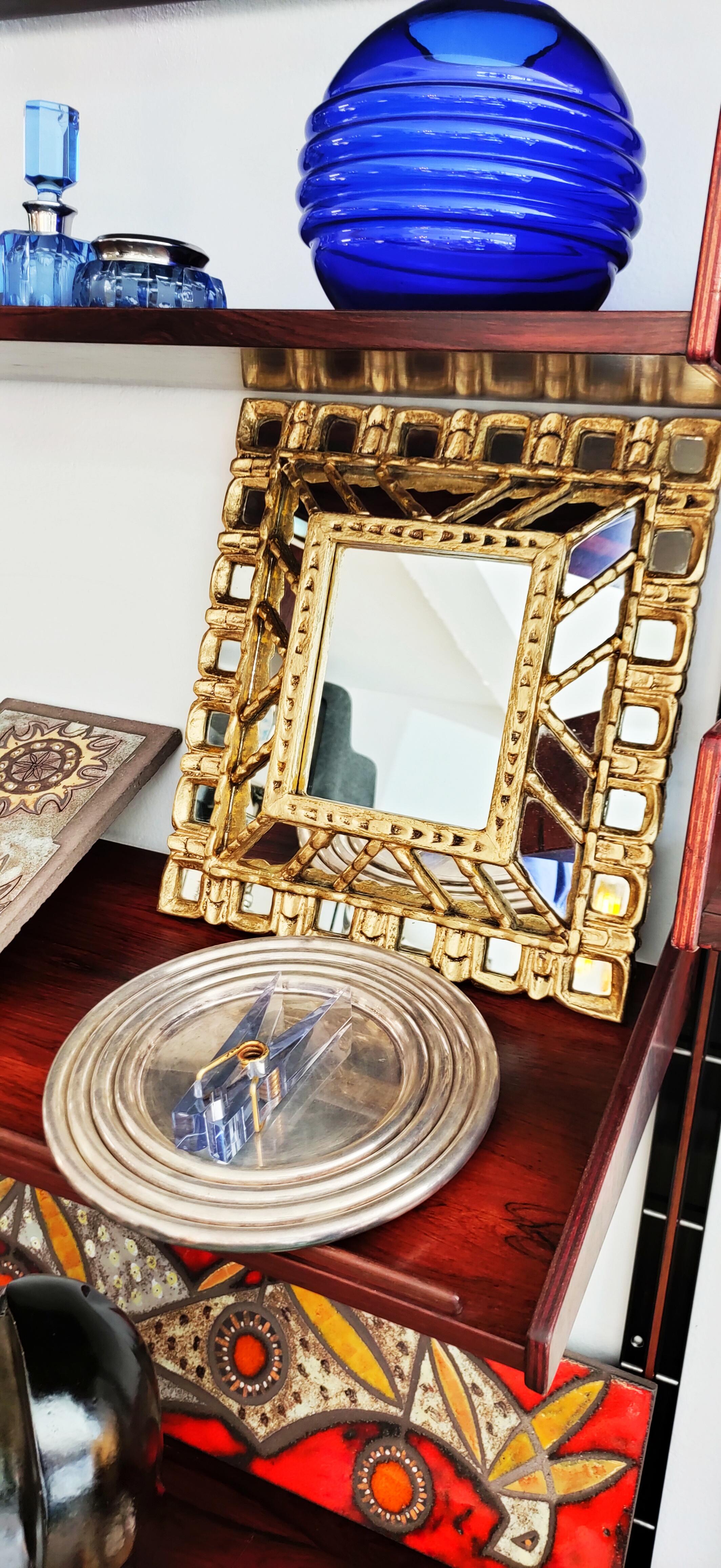 20th Century 1960s Gold Painted Mirror, Spain