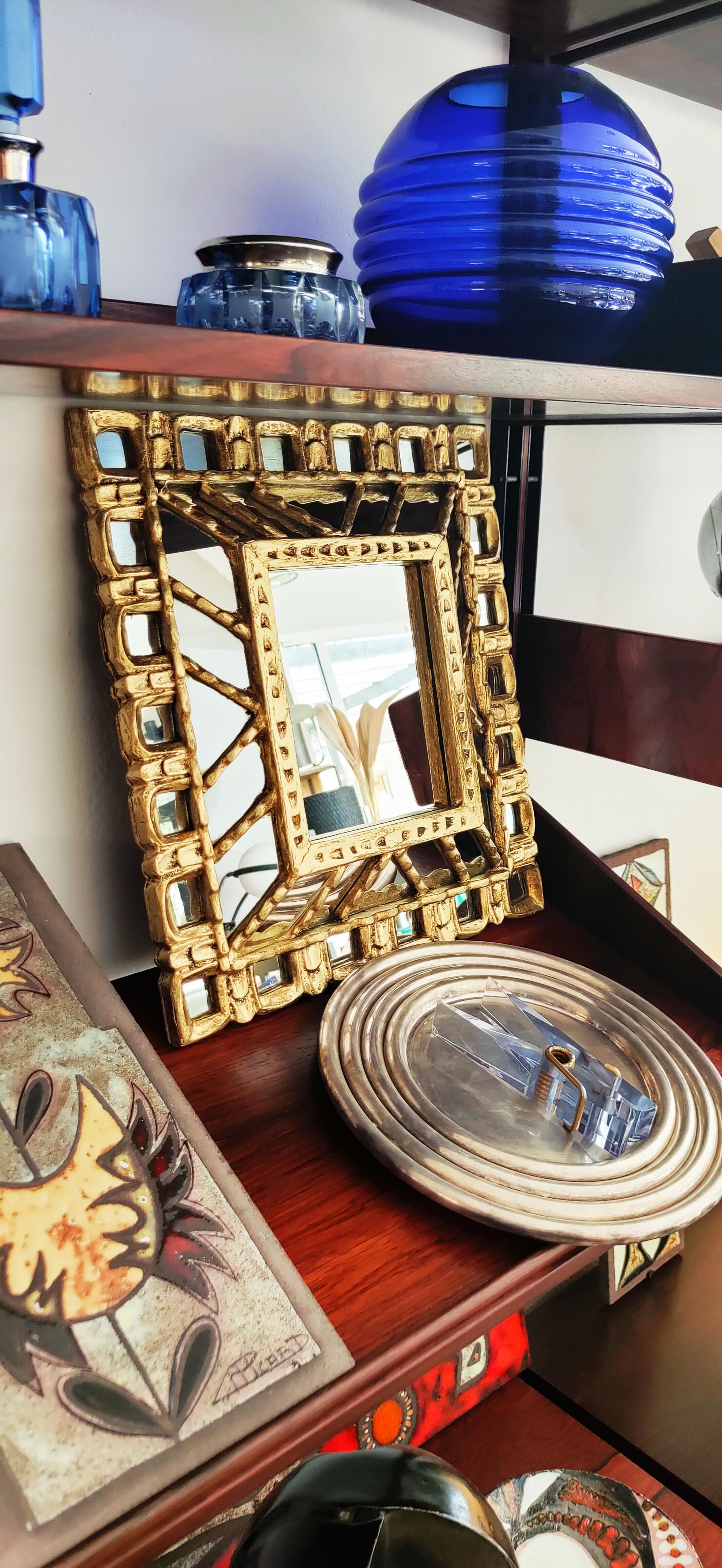 1960s Gold Painted Mirror, Spain 1
