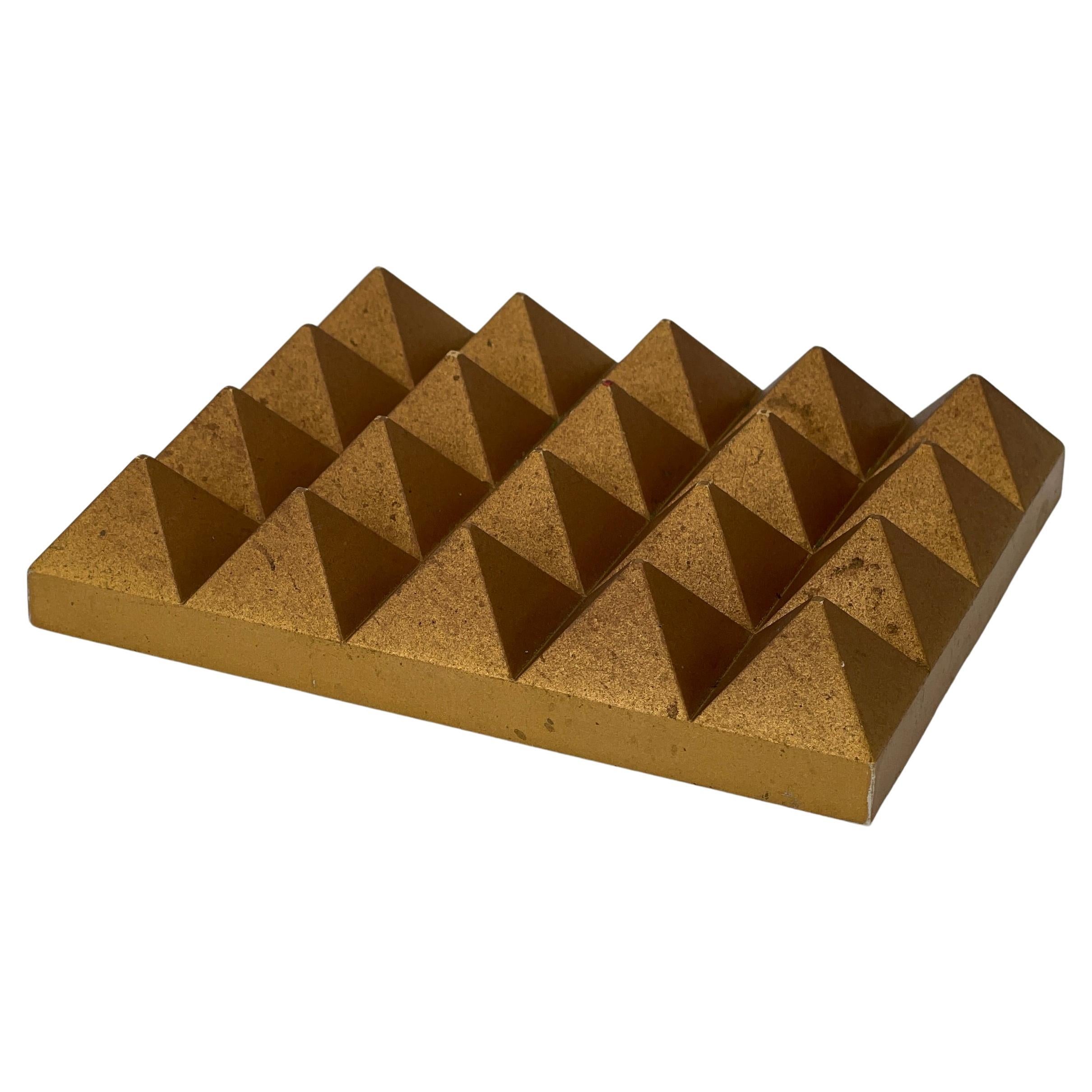 1960s Gold Plastic Pyramid Sculpture Energy Generating Geometric Form