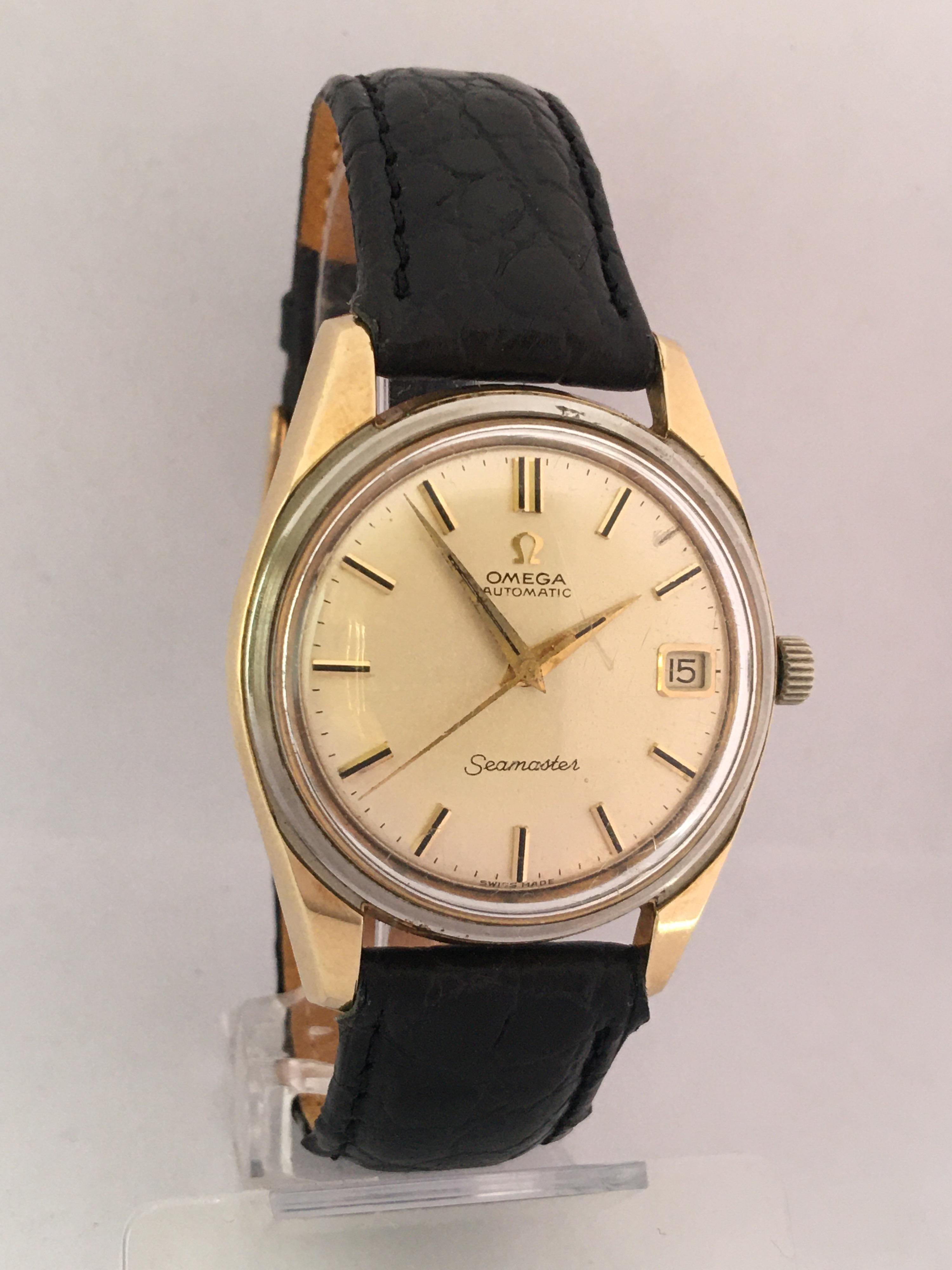 1960s Gold-Plated and Stainless Steel Omega Seamaster Automatic Wristwatch For Sale 10