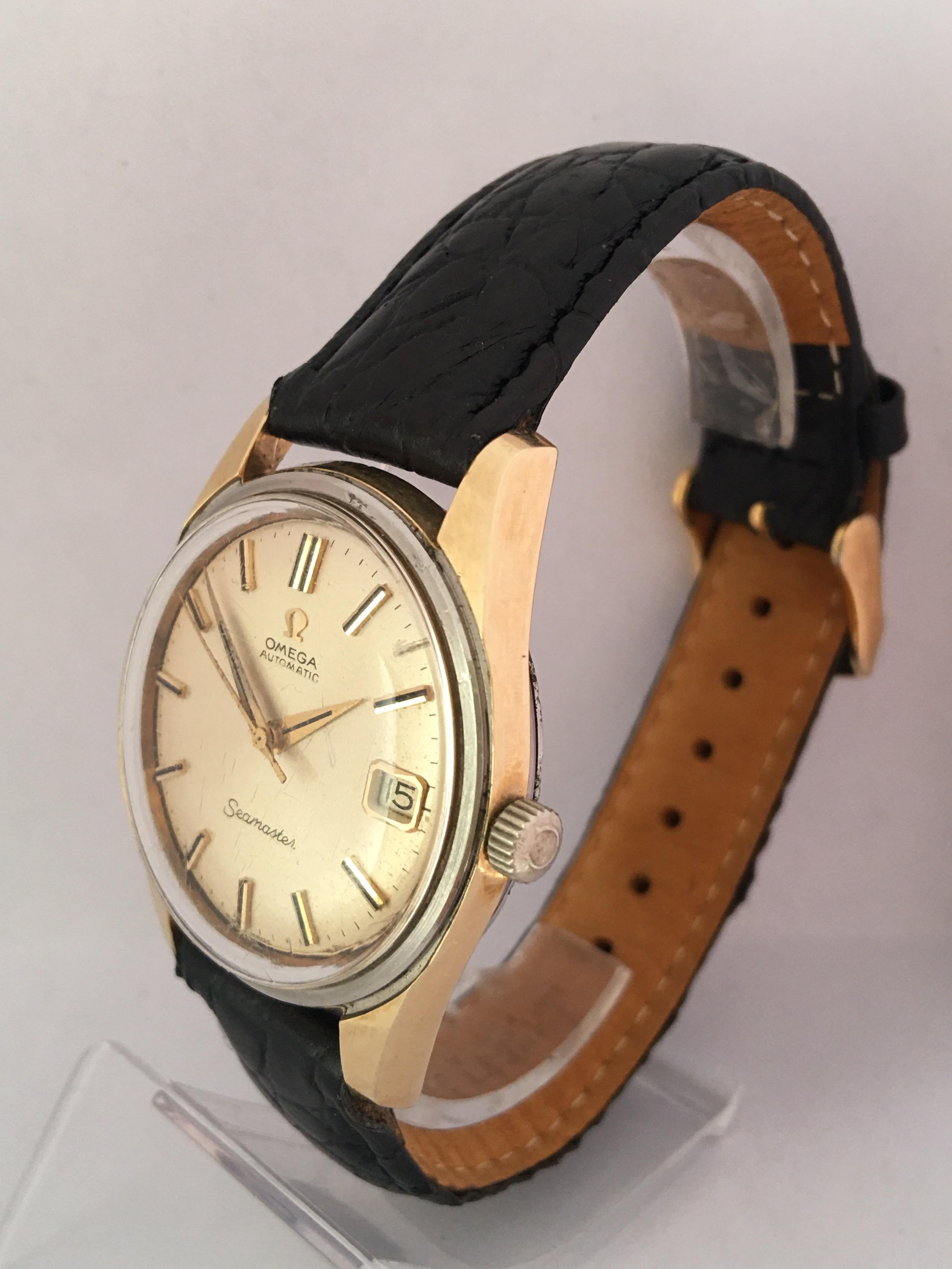 1960s Gold-Plated and Stainless Steel Omega Seamaster Automatic Wristwatch For Sale 11